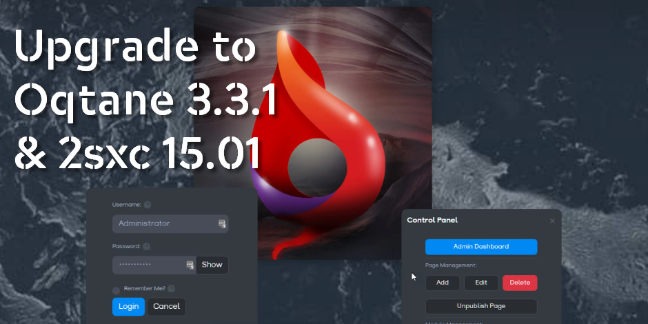 Upgrade to Oqtane 3.3.1 and 2sxc 15.01